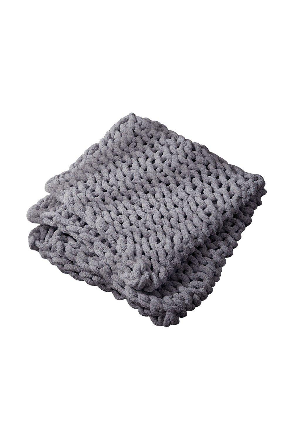 Chunky Knit Throw Blanket 60x60cm